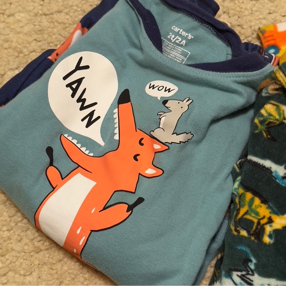 3 Kids Pajamas Set - Fox, Dinosaur, and Construction Print boys 3T - Picture 5 of 5